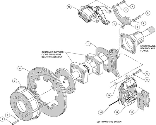 140-14224 - Wilwood Big Brake Kit - Rear - 309x20mm Plain - Dynalite Internal Black