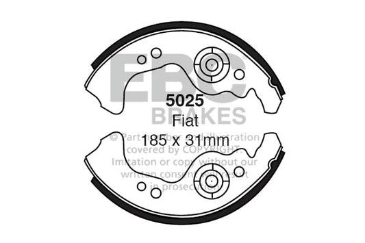 5025 - EBC Brake Shoes; Rear