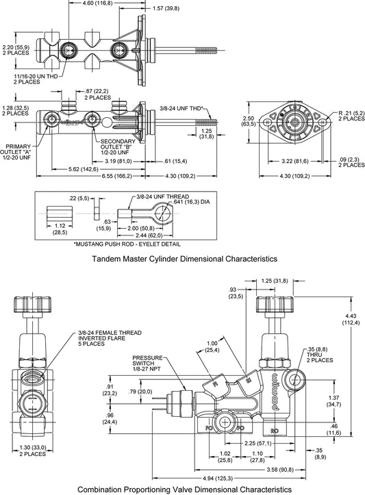 261-15492-BK - Wilwood M/C Kit Mustang