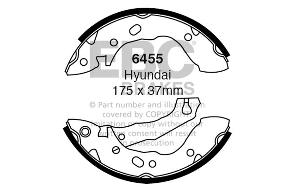6455 - EBC Brake Shoes; Rear