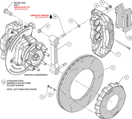 140-15381 - Wilwood Big Brake Kit - Front - 407x38mm Bi-Slotted - TX6R Black