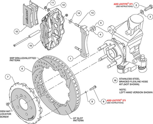 140-15214-R - Wilwood Big Brake Kit - Front - 327x28mm Bi-Slotted - Superlite 6R Red