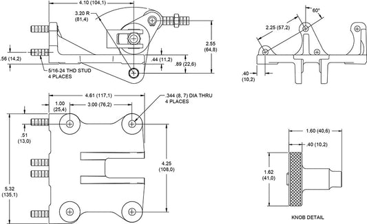 340-4630 - Wilwood Dual M/C Pedal Assembly 60 Deg