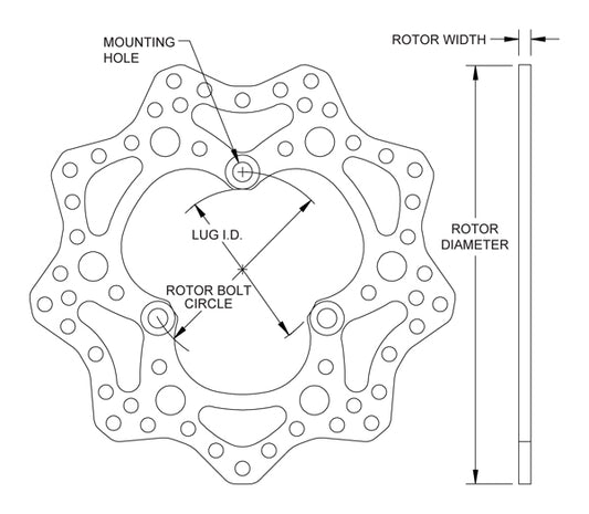 160-10475 - Wilwood Ultralite Rotors - 280x8mm Drilled Left/Right