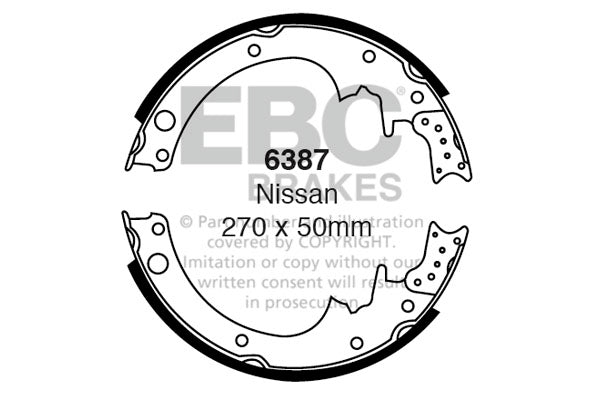 6387 - EBC Brake Shoes; Rear
