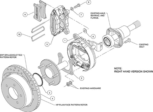 140-13733 - Wilwood Big Brake Kit - Rear - 309x20mm Plain - Dynapro Lug Mount Black