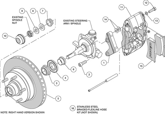 140-14190 - Wilwood Big Brake Kit - Front - 298x30mm Plain - Forged Superlite Anodized