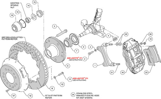 140-15278 - Wilwood Big Brake Kit - Front - 327x28mm Bi-Slotted - Superlite 6R Black