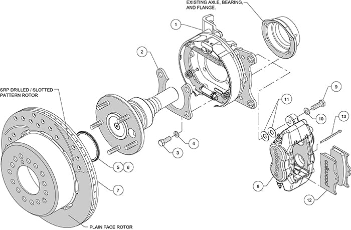 140-13719 - Wilwood Big Brake Kit - Rear - 309x20mm Plain - Dynalite Internal Black