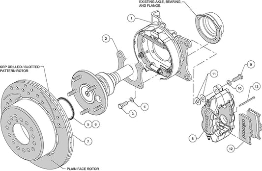 140-13719 - Wilwood Big Brake Kit - Rear - 309x20mm Plain - Dynalite Internal Black
