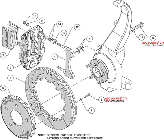 140-11584-R - Wilwood Big Brake Kit - Front - 355x32mm Bi-Slotted - Superlite 6R Red