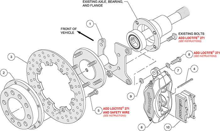 140-5348-BD - Wilwood Big Brake Kit - Rear - 291x9mm Cross Drilled - Dynalite Anodized