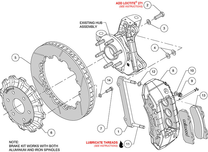 140-13876-C - Wilwood Big Brake Kit - Front - 407x35mm Bi-Slotted - TX6R Anodized