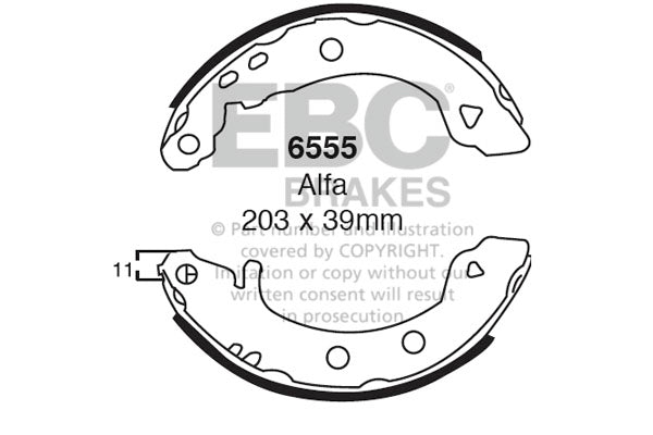 6555 - EBC Brake Shoes; Rear