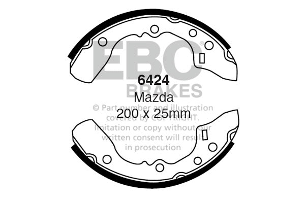 6424 - EBC Brake Shoes; Rear