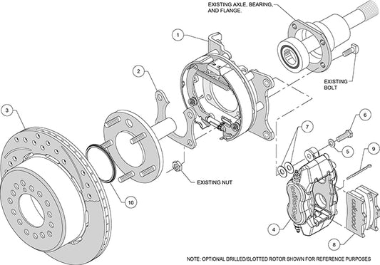 140-7143-DP - Wilwood Big Brake Kit - Rear - 309x20mm Curved Slotted & Cross Drilled - Dynalite Internal Polished