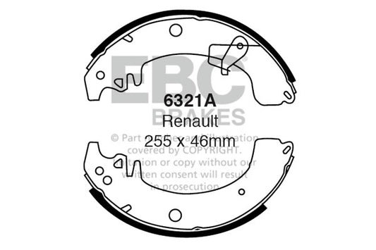 6321A - EBC Brake Shoes; Rear