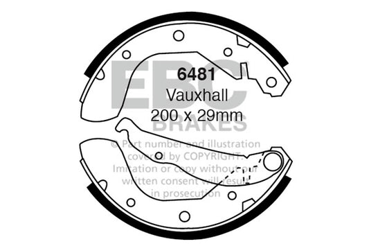 6481 - EBC Brake Shoes; Rear