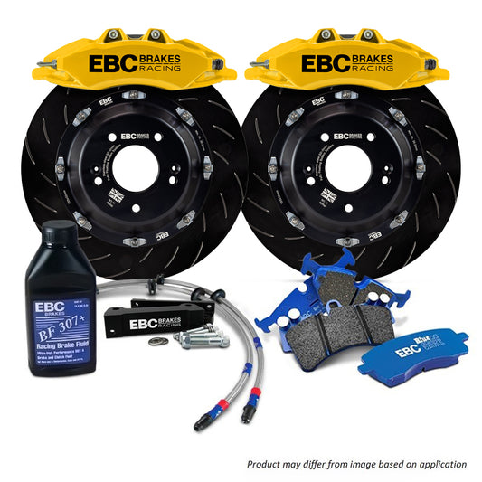 BBK055YEL-1 - EBC Big Brake Kit - Front - 355x32mm Curved Slotted - Apollo-6 Yellow