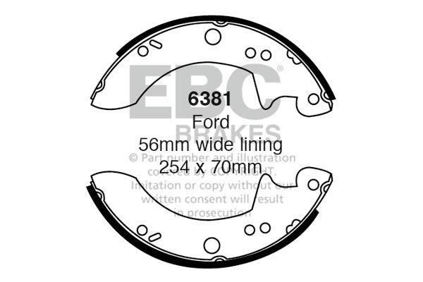 6381 - EBC Brake Shoes; Rear