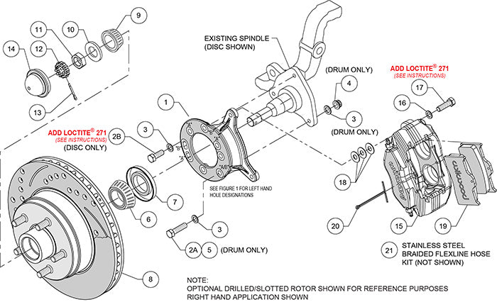 140-13477 - Wilwood Big Brake Kit - Front - 287x24mm Plain - Dynalite-M Anodized