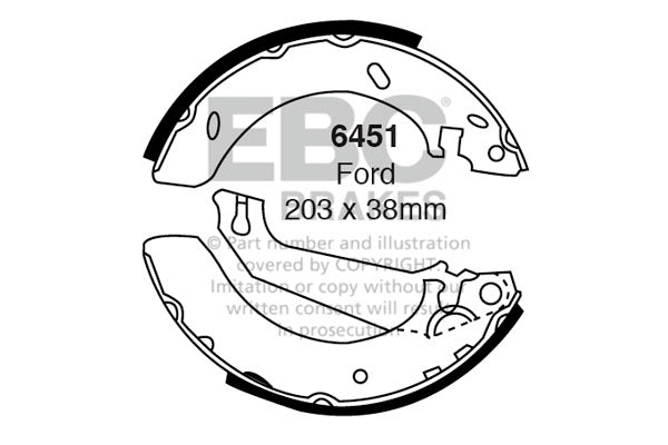 6451 - EBC Brake Shoes; Rear