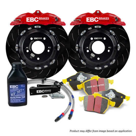 BBK001RED-1 - EBC Big Brake Kit - Front - 330x28mm Curved Slotted - Apollo-4 Red
