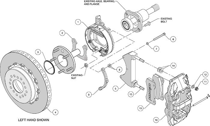 140-13164-CSICR - Wilwood Big Brake Kit - Rear - 355x28mm Plain - AERO4 Red