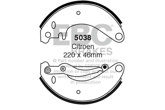 5038 - EBC Brake Shoes; Front
