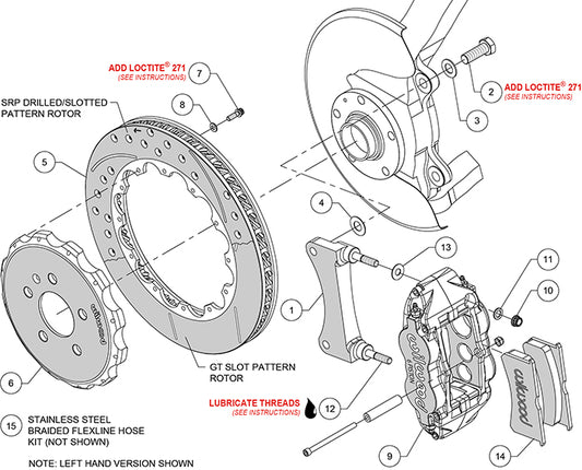 140-14487 - Wilwood Big Brake Kit - Front - 327x28mm Bi-Slotted - Superlite 6R Black