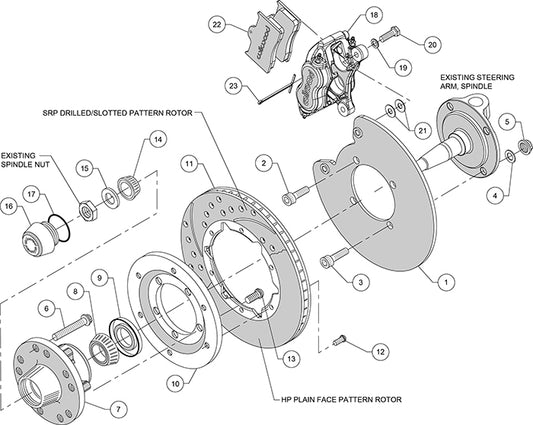 140-11014-P - Wilwood Big Brake Kit - Front - 280x20mm Plain - Dynalite Internal Polished
