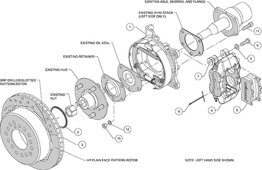 140-13398 - Wilwood Big Brake Kit - Rear - 309x20mm Plain - Dynalite Internal Black