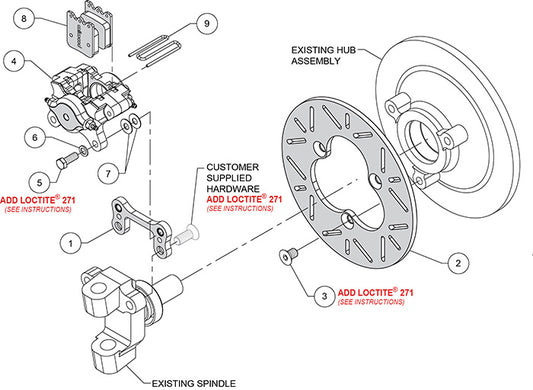 140-16615 - Wilwood Big Brake Kit - Front - 260x8mm Slotted - Dynapro Single Anodized