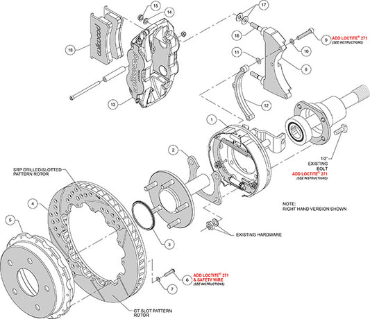 140-13323-R - Wilwood Big Brake Kit - Rear - 327x28mm Bi-Slotted - Superlite 4R Red
