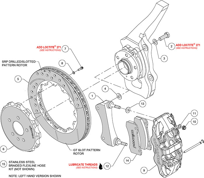 140-14584 - Wilwood Big Brake Kit - Front - 355x32mm Bi-Slotted - AERO6 Black
