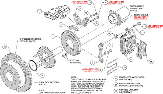 140-16163 - Wilwood Big Brake Kit - Rear - 280x20mm Plain - Dynapro Low Profile Black