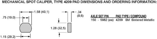 120-2280 - Wilwood Mech Spot Brake Caliper; Black - Floating Right