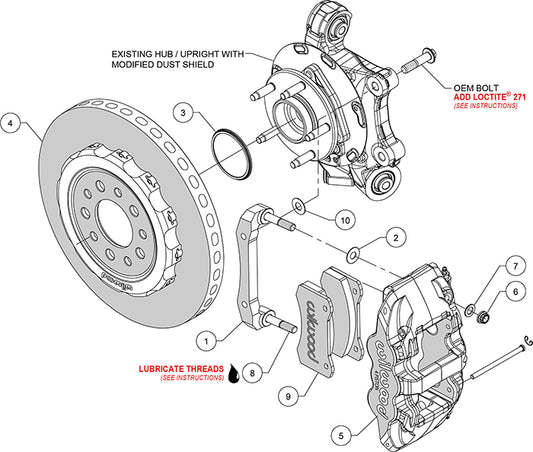 140-14650-CSIC - Wilwood Big Brake Kit - Rear - 355x28mm Plain - AERO4 Black