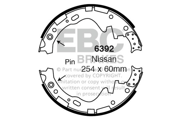 6392 - EBC Brake Shoes; Rear