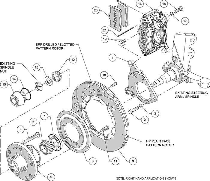 140-11018-R - Wilwood Big Brake Kit - Front - 280x20mm Plain - Dynalite Internal Red