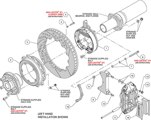 140-12435-R - Wilwood Big Brake Kit - Rear - 327x28mm Bi-Slotted - Superlite 4R Red