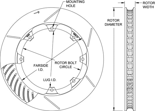 160-13500 - Wilwood GT Rotors Spec 37 - 298x30mm Bi-Slotted Left