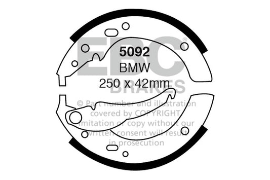 5092 - EBC Brake Shoes; Rear