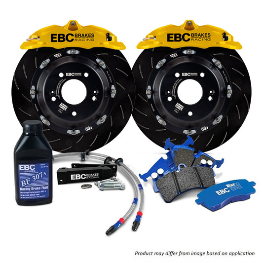BBK013YEL-1 - EBC Big Brake Kit - Front - 355x32mm Curved Slotted - Apollo-4 Yellow