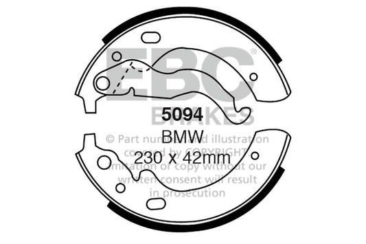 5094 - EBC Brake Shoes; Rear