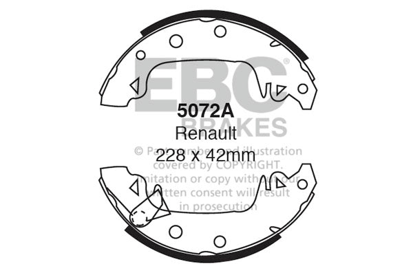 5072A - EBC Brake Shoes; Rear