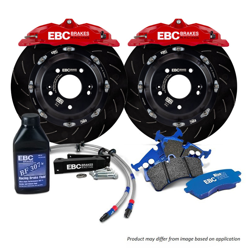 BBK003RED-2 - EBC Big Brake Kit - Front - 355x32mm Curved Slotted - Apollo-4 Red