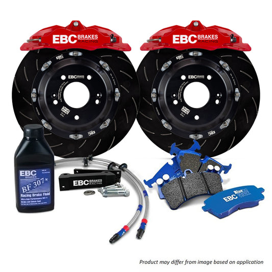 BBK003RED-2 - EBC Big Brake Kit - Front - 355x32mm Curved Slotted - Apollo-4 Red