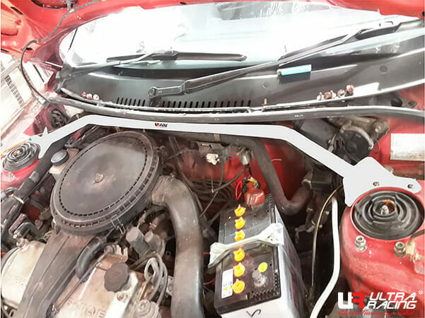 Mazda Astina (323 BF) 1.6 2WD 5-Door HB CABURETOR 85-89 UltraRacing 2-Point Front Upper Strutbar (3479)