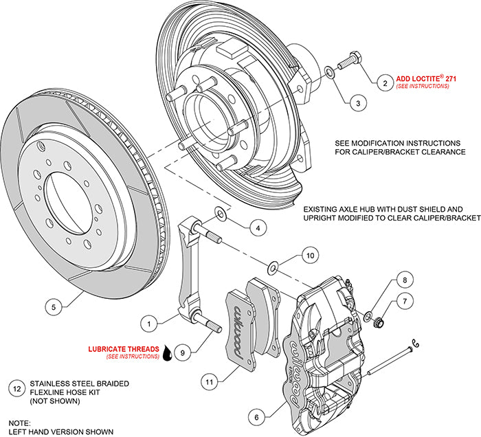 140-15474 - Wilwood Big Brake Kit - Rear - 368x28mm Bi-Slotted - AERO4-DS Black